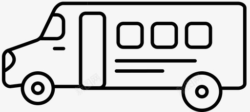 校车设计公共汽车校车交通工具图标