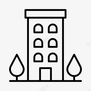 矢量房子建筑素材建筑物公寓城市图标