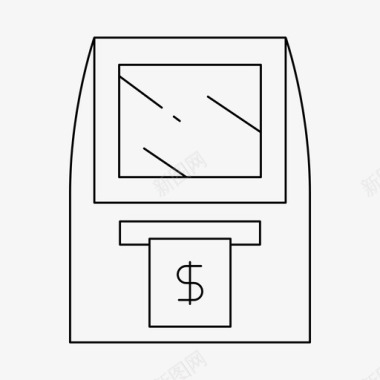 柜员机取款atm金融机器图标