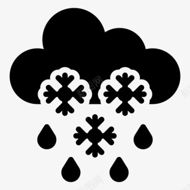 大雪节气图片雨夹雪天气大雪雪云图标