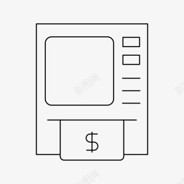 柜员机取款atm金融机器图标