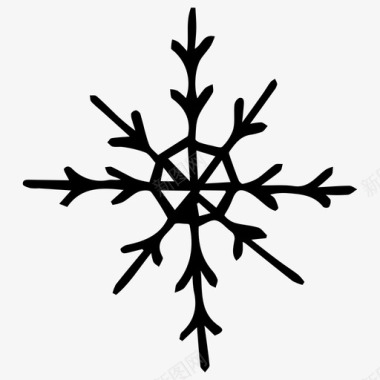 雪花素描冬天图标