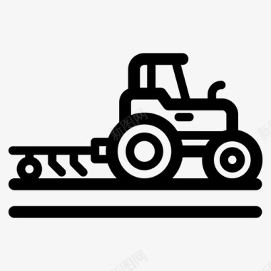 拖拉机犁农业耕作图标