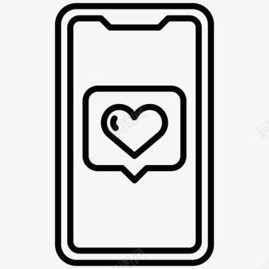 智能手机iphone爱情通知图标