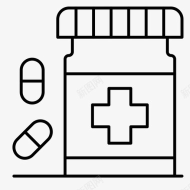 矢量药品瓶子疾病药品图标