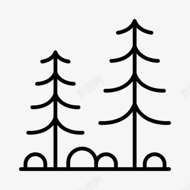 松树树木冒险森林图标