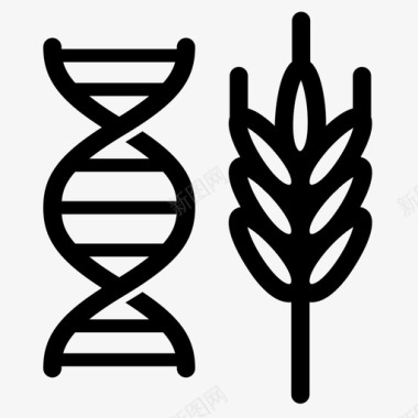 DNA基因结构转基因小麦作物dna图标