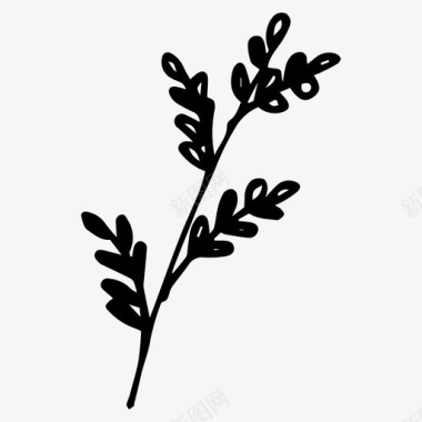 植物涂鸦树叶图标