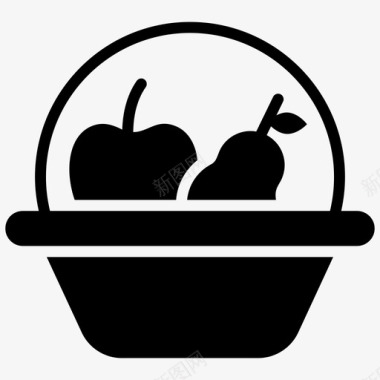水果篮食物篮食物桶图标