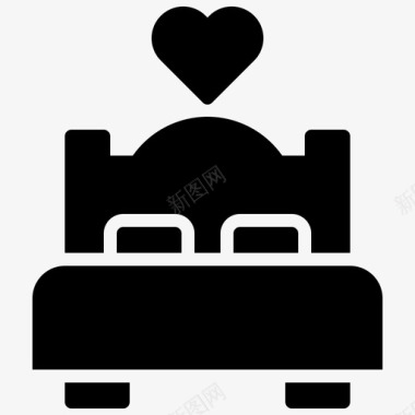 床床卧室爱情图标