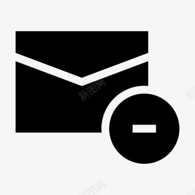 垃圾删除图标电子邮件删除信封图标