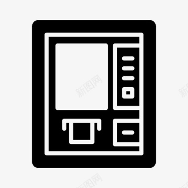 银行自助取款机自动取款机银行现金图标