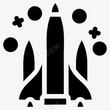 战争导弹发射科学装备空间技术图标