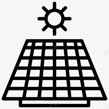 色光太阳能电池板生态能源图标