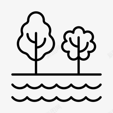 树木环境湖泊图标