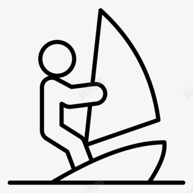 帆板户外运动滑板图标