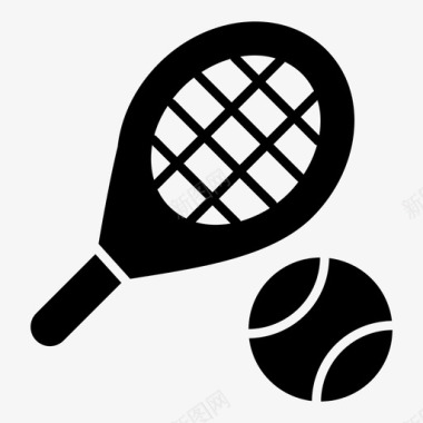 网球运动器材网球球拍配件图标