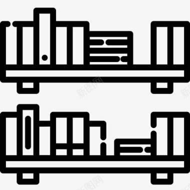 书架排列图书馆图标