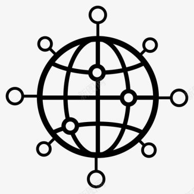 全球通信全球网络全球链全球通信图标