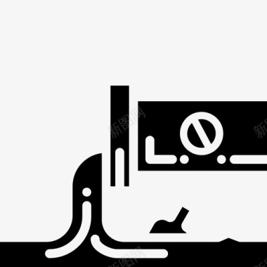 垃圾删除图标废水禁令污染图标