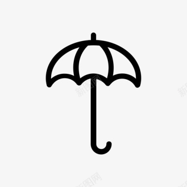 伞秋色轮廓图标