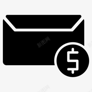 付款信息电子邮件钱图标