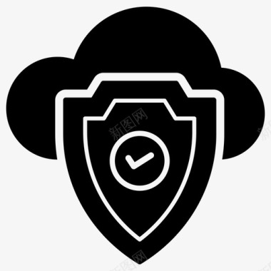 快云防护安全网络安全联网安全防护云图标