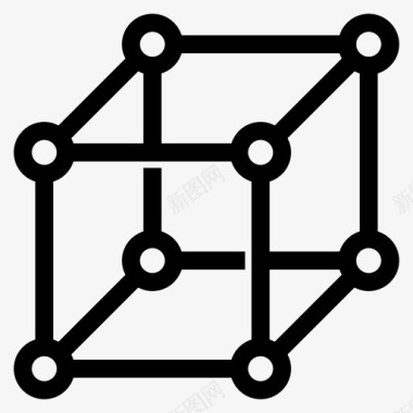 三维建模立方体结构图标