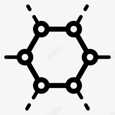 花边分子结构石墨烯键六边形图标