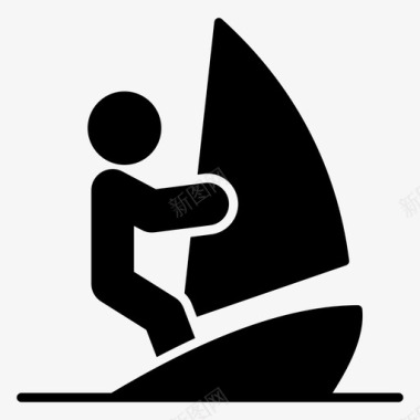 风帆冲浪户外运动滑板图标