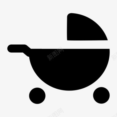 婴儿推车孩子推图标