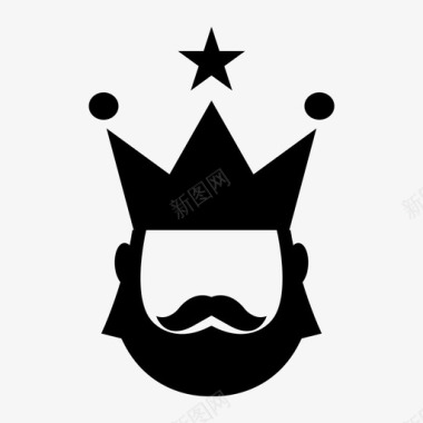 国王戴王冠的国王皇室国王图标