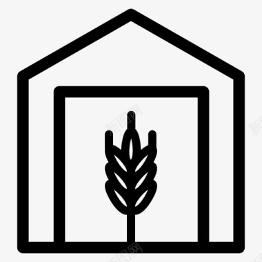 小麦储藏粮食粮仓图标