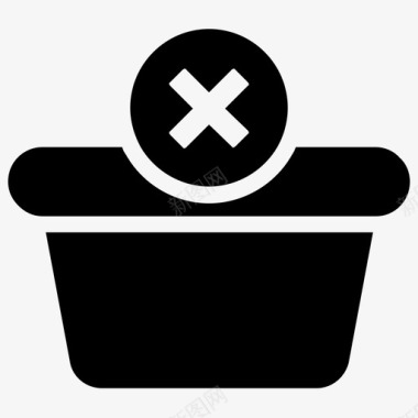 垃圾删除图标从篮子中移除从篮子中删除电子商务图标