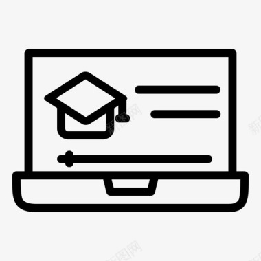在线教育课程笔记本电脑图标