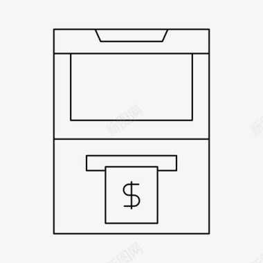 银行付款atm银行钱图标