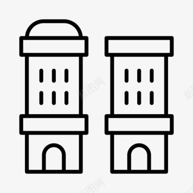 仰视的建筑大楼公寓大楼高层图标