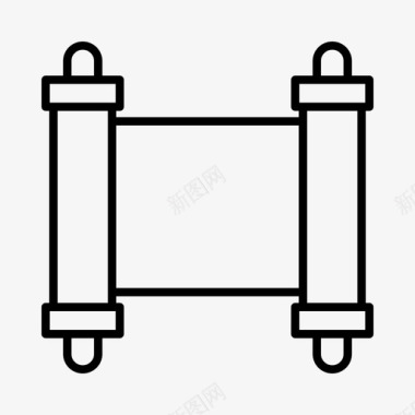 传统屋角卷轴古代文化图标