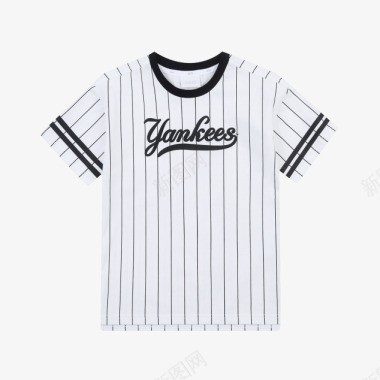运动休闲T恤女童条纹草标T恤NEWYORKYANKEES图标