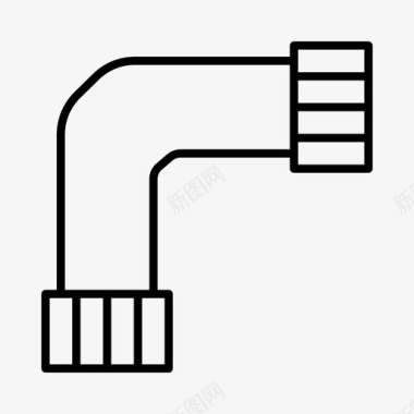 茶叶排水管道连接件排水管图标