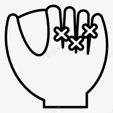 手保护棒球手套守门员手套手保护图标