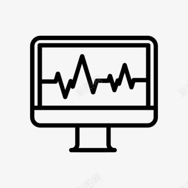 健康管理方案心电图保健医疗图标