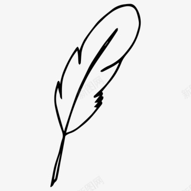 羽毛钢笔素描图标