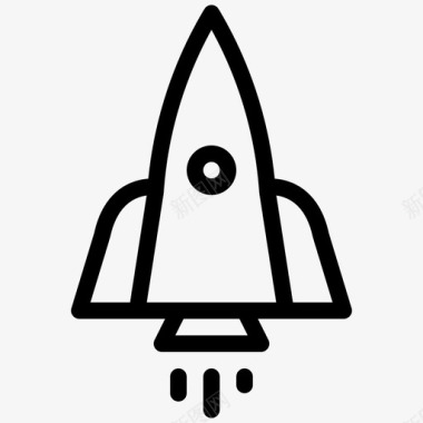 小火箭火箭宇宙飞船加速图标