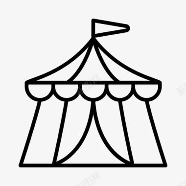 马戏帐篷狂欢节马戏团图标