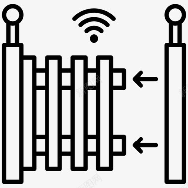 围墙大门大门栅栏房子图标