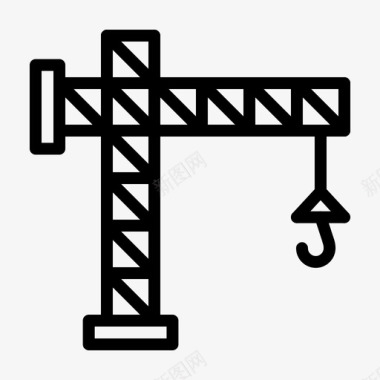 建筑施工洽谈起重机建筑施工图标