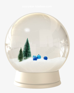 圣诞节圣诞球玻璃球玻璃罩透明PSD分层文件素材