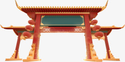 屋檐门牌牌坊门楼中国风传统素材