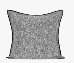 布艺简约现代样板间床头卧室沙发灰色绣花方枕靠包素材